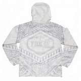 GUIHAN TRIBAL WHITE WINDBREAKER HOODIE